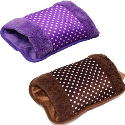 

saioni Pack of 2 Portable Rechargeable Velvet Pocket Electric Heating Bag With Fur Electric 1 L Hot Water Bag(Multicolor)