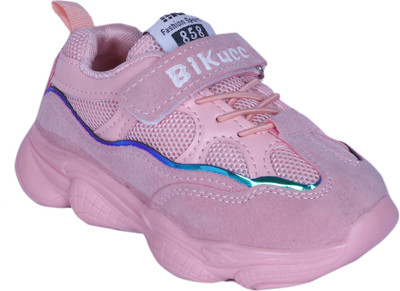 

FEETWELL Girls Velcro Sneakers(Pink