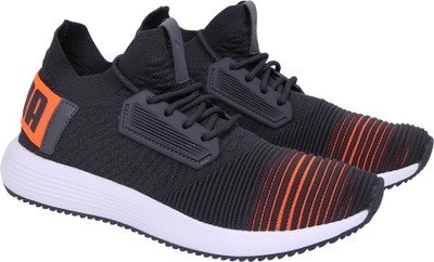 

Puma Boys & Girls Lace Running Shoes(Black, Iron gate-shocking orange- white
