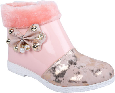 

LNG Lifestyle Girls Slip on Casual Boots(Pink, Babypink