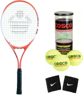 

Cosco Drive 25 ( Junior Size - 25 Inch) (Age Group - 8 to 10 Years) Tennis Racquet ( Color on Availability) with Tennis Ball " Championship " 2 Band ( Color on Availability) Tennis Kit