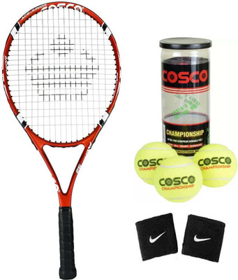 

Cosco Ace 26 ( Junior Size - 26 Inch) Tennis Racquet ( Color on Availability) with Tennis Ball " Championship " 2 Band ( Color on Availability) Tennis Kit