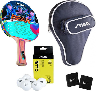 

Cosco STIGA Peak Table Tennis ( 1 Bat, 1 Bat Cover "Training", 6 Table Tennis Balls, 2 Wrist Band ) ( Color on Availability) Table Tennis Kit