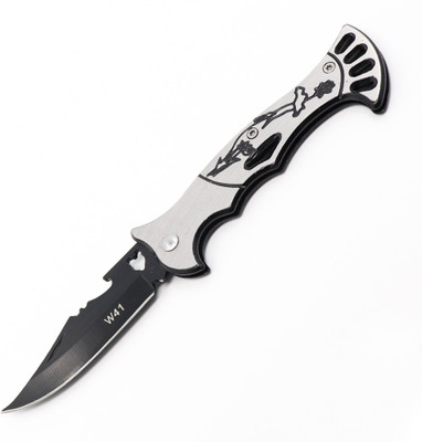 

AlexVyan New W41 Pocket Camping Folding Knife Stainless Steel Black Blade Liner Lock Knives Pocket Knife(Black, Silver)