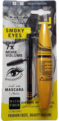

ADS Volume Express Colossal Smokey Eyes Mascara + Free Eyebrow Pencil 12 ml(BLACK)