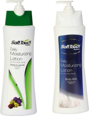 

Soft Touch Daily Moisturizing Lotion-Grape & Lavender AND Body Milk, Enriched With Vitamin E.(500 ml)