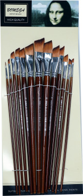 

Asint Angular Bomega Best Artist Paint Brush Set (13 Brushes) for Acrylic, Watercolor & Face Painting By Artist Brush (Mona Liza)(Set of 13, Brown)
