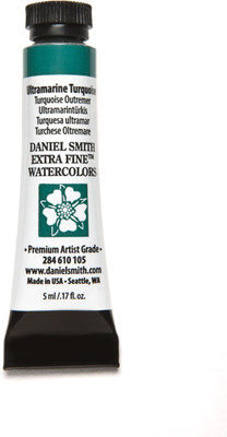 

DANIEL SMITH Extra Fine Watercolors Tube, 5ml, Ultramarine Turquoise(Set of 1, balck)
