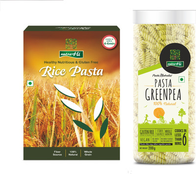 NutraHi Rice Gluten free pasta + Greenpea Gluten free pasta (Combo) Pasta(Pack of 2, 450 g)