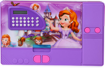 

Tgdepot Princess Sofia Jumbo Magnetic Pencil Box with Calculator Sofia Art Plastic Pencil Box(Set of 1, Purple)