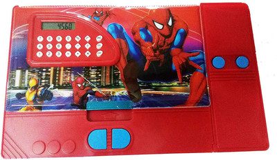 

Tgdepot Spider Man Jumbo Magnetic Pencil Box with Calculator Spider Man Art Plastic Pencil Box(Set of 1, Red)