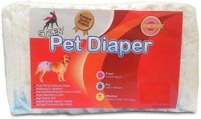 

Wuff Wuff Diaper (Large, 12 Pieces) Disposable Dog Diapers(Pack of 12 L)