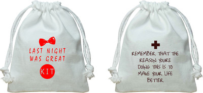

The Crazy Me Canvas Pouch For Wedding Potli(White)