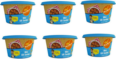 

Desi Mealz Mini Idli Sambar 10pcs+50gm sambar(Wet&Dry) 600 g(Pack of 6)