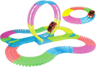 

Kiditos Magic Race Flexible and Bendable Glow Twister Track Set Toy (134 Pcs)(Multicolor)