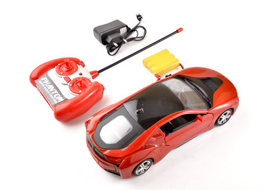 

Crazy Beam TOY CAR FOR KIDS WITH REMOTE AND RECHARGEABLE BATTERIES HEADLAMP LIGHT OPING DOOR WITH REMOTE(Red)