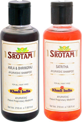 

Srotam Amla & Bhringraj Shampoo AND Satritha Shampoo- ( Set of 1 Bottle Each 210 ML)(420 ml)