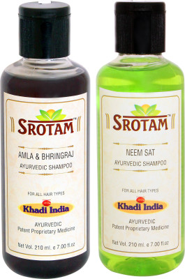 

Srotam Amla & Bhringraj Shampoo AND Neem Sat Shampoo- ( Set of 1 Bottle Each 210 ML)(420 ml)