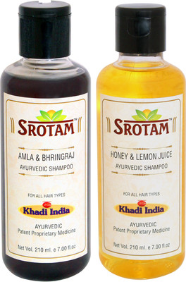 

Srotam Amla & Bhringraj Shampoo AND Honey & Lemon Juice Shampoo- ( Set of 1 Bottle Each 210 ML)(420 ml)