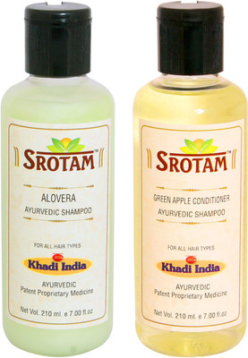 

Srotam Aloevera Shampoo AND Green Apple Conditioner Shampoo- ( Set of 1 Bottle Each 210 ML)(420 ml)