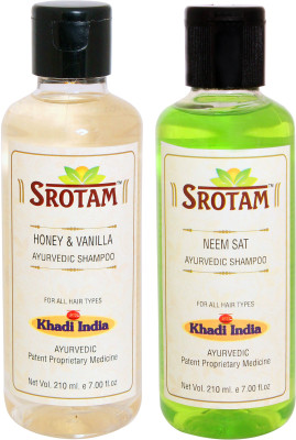 

Srotam Honey & Vanilla Shampoo AND Neem Sat Shampoo- ( Set of 1 Bottle Each 210 ML)(420 ml)
