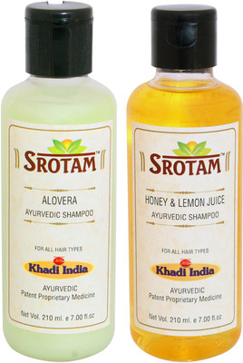 

Srotam Aloevera Shampoo AND Honey & Lemon Juice Shampoo- ( Set of 1 Bottle Each 210 ML)(420 ml)
