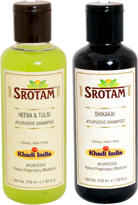 

Srotam Heena & Tulsi Shampoo AND Shikakai Shampoo- ( Set of 1 Bottle Each 210 ML)(420 ml)
