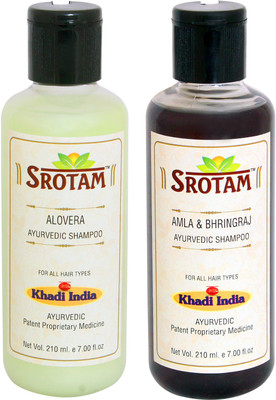 

Srotam Aloevera Shampoo AND Amla & Bhringraj Shampoo- ( Set of 1 Bottle Each 210 ML)(420 ml)