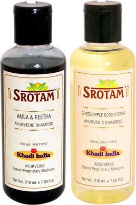 

Srotam Amla & Reetha Shampoo AND Green Apple Conditioner Shampoo- ( Set of 1 Bottle Each 210 ML)(420 ml)