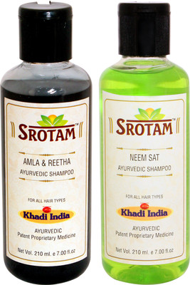 

Srotam Amla & Reetha Shampoo AND Neem Sat Shampoo- ( Set of 1 Bottle Each 210 ML)(420 ml)