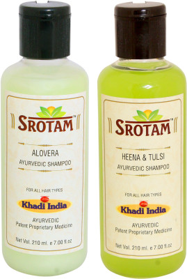 

Srotam Aloevera Shampoo AND Heena & Tulsi Shampoo- ( Set of 1 Bottle Each 210 ML)(420 ml)