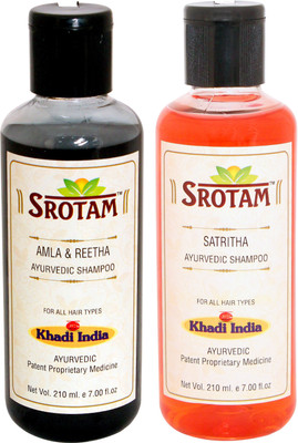 

Srotam Amla & Reetha Shampoo AND Satritha Shampoo- ( Set of 1 Bottle Each 210 ML)(420 ml)