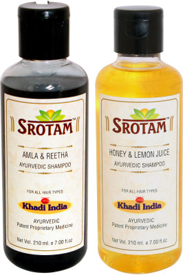 

Srotam Amla & Reetha Shampoo AND Honey & Lemon Juice Shampoo- ( Set of 1 Bottle Each 210 ML)(420 ml)