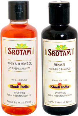 

Srotam Honey & Almond Oil Shampoo AND Shikakai Shampoo- ( Set of 1 Bottle Each 210 ML)(420 ml)