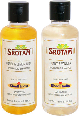 

Srotam Honey & Lemon Juice Shampoo AND Honey & Vanilla Shampoo- ( Set of 1 Bottle Each 210 ML)(420 ml)