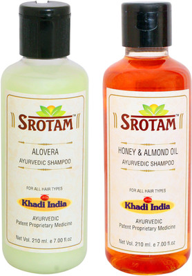 

Srotam Aloevera Shampoo AND Honey & Almond Oil Shampoo- ( Set of 1 Bottle Each 210 ML)(420 ml)