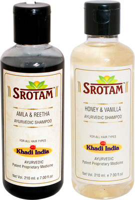 

Srotam Amla & Reetha Shampoo AND Honey & Vanilla Shampoo- ( Set of 1 Bottle Each 210 ML)(420 ml)