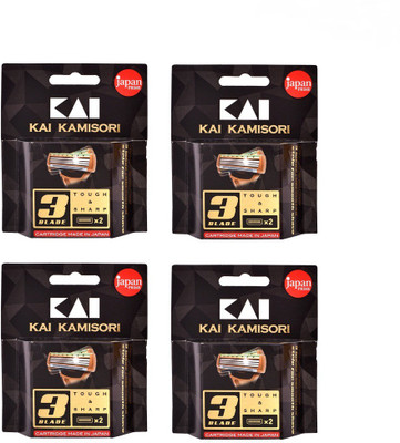 

Kai Kamisori 3 Blades Men's Razor Cartridge 2 Pcs (Pack of 4)(Pack of 2)