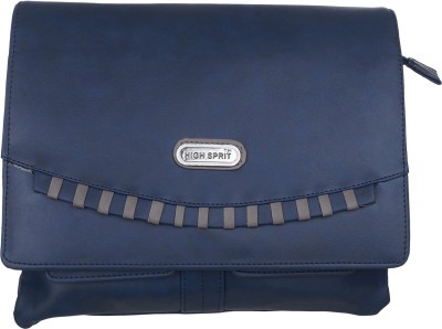 

High Spirit Girls Casual Blue Leatherette Sling Bag