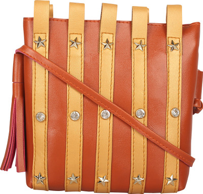

Aadhunik Libaas Women Casual, Evening/Party Brown PU Sling Bag