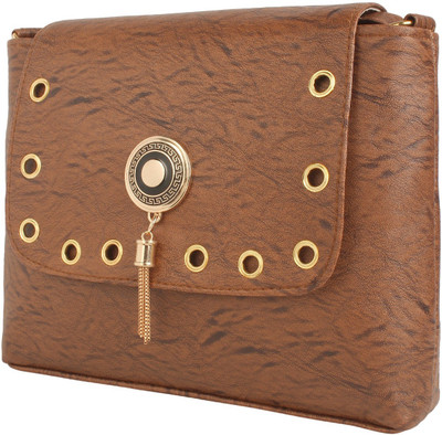 

SAHAL Girls Casual Brown PU Sling Bag