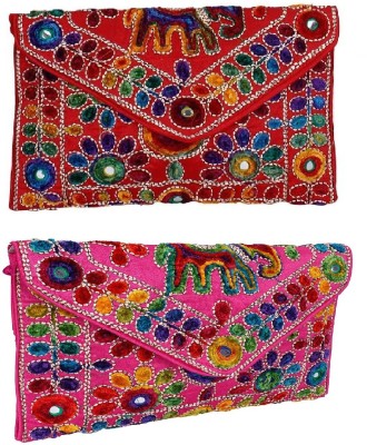 SUVASANA Red, Pink Sling Bag combo_RedPink(Pack of 2)