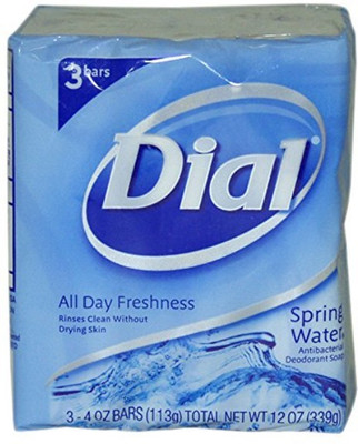 

Dial Antibacterial Soap Bars, Spring Water, 4 oz bars, 3 ea(100 g, Pack of 3)