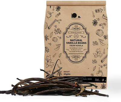 

looms & weaves Natural Vanilla Beans from Kerala - 25 gm - Gourmet quality (FREE DELIVERY)(25 g)