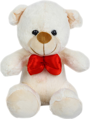 Playzone Teddy Bear with Cute Bow - 10 inch(Beige)