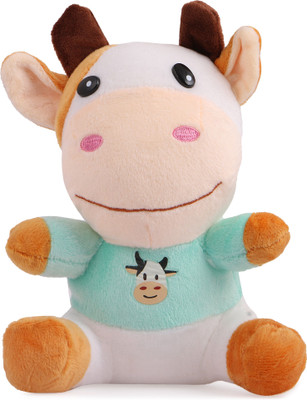 

Skylofts Cow With Green Tshirt Animal Soft Toys for Kids Birthday Gift for Boys Girls - 19(Multicolor)