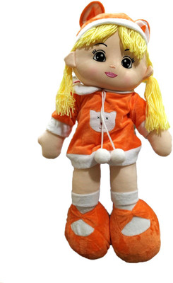 

Bestie Toys Orange Cute Looking Smiling Doll Stuffed Soft Plush Toy - 38 cm(Multicolor)