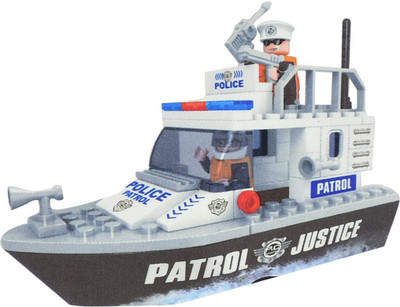 

Jusplay CONSTRUCTION PATROL BOAT SET white grey Age 6+ Swimming