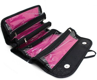 

ShoppoWorld Makeup Bag | Cosmetic Pouch. Bag | Roll N Go For Women, Girls Travel Toiletry Kit(Black)