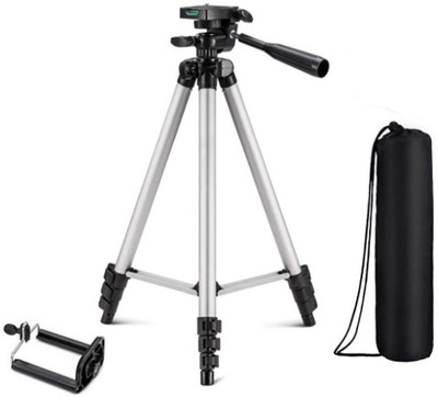 

Blue Birds Camera 3110 Tripod Stand Mobile Phone Mini Portable Lightweight Aluminum Tripod with Mobile Phone holderCamera 3110 Tripod Stand Mobile Phone Mini Portable Lightweight Aluminum Tripod with Mobile Phone holder Tripod(Silver, Black, Supports Up t